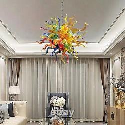 Multicolor Blown Glass Art Chandelier Modern Sputnik Light Fixture for Home