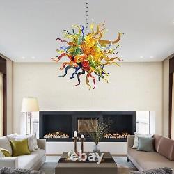 Multicolor Blown Glass Art Chandelier Modern Sputnik Light Fixture for Home