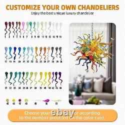 Multicolor Blown Glass Art Chandelier Modern Sputnik Light Fixture for Home