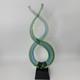 Murano 13 Dual Twist Figure 8 Blue Green & Yellow Art Glass Sculpture Abstract