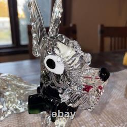 Murano 1970's Scottish terrier dog hand blown glass statue figurine vintage
