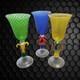 Murano 3 Hand Blown Venetian Multicolor Artglass Cordial Glasses RARE VINTAGE