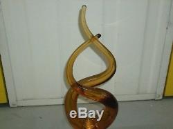 Murano Amber Glass Sculpture Large