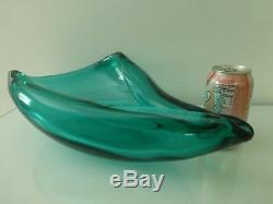 Murano Archimede Seguso Cornicopia Valva Green Glass Bowl