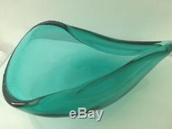 Murano Archimede Seguso Cornicopia Valva Green Glass Bowl