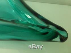 Murano Archimede Seguso Cornicopia Valva Green Glass Bowl