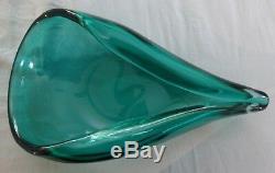 Murano Archimede Seguso Cornicopia Valva Green Glass Bowl