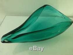 Murano Archimede Seguso Cornicopia Valva Green Glass Bowl