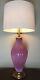 Murano Archimede Seguso Venetian Raspberry Opalescent Table Lamp Marbro WOW