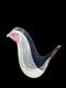 Murano Art Glass Bird Dino Martens Mezza Filigrana Style Hand Blown Plum Black