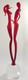 Murano Art Glass Couple Sculpture Red Satin Finish Modern Decor Italy Hand Blown