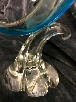 Murano Art Glass Dolphin Frolicking On A Wave Fish Sculpture Seguso 11.75 High