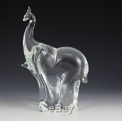 Murano Art Glass Elephant Trunk Up Figurine 7 Hand Blown Cut & Polished