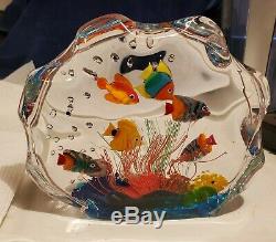 Murano Art Glass Fish Aquarium Glass Sculpture Barbini Cenedese Style