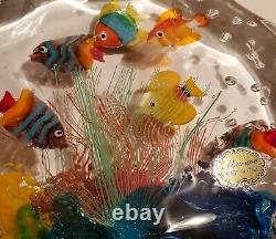 Murano Art Glass Fish Aquarium Glass Sculpture Barbini Cenedese Style