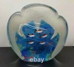 Murano Art Glass Fish Aquarium Sculpture 8 x 7.5' 10 lbs