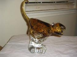 Murano Art Glass Hand Blown Large Cheeta Figurine-12 Long