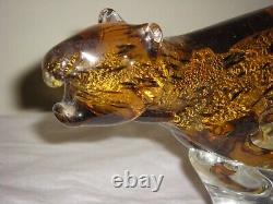 Murano Art Glass Hand Blown Large Cheeta Figurine-12 Long