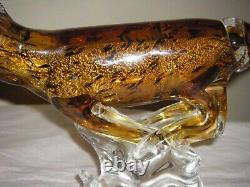 Murano Art Glass Hand Blown Large Cheeta Figurine-12 Long