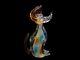 Murano Art Glass Hand Blown Large Multicolored Dog Figurine