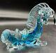 Murano Art Glass Horse Signed Giampaolo Rubelli Blue Hand Blown 6 Tall