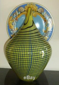 Murano Art Glass Large Vase Signed by Artist Alberto Dona 17 High