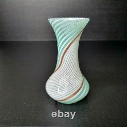 Murano Art Glass Mezza Filigrana Vase Dino Martens for Aureliano Toso 5459