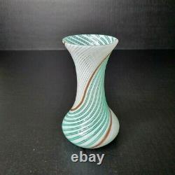 Murano Art Glass Mezza Filigrana Vase Dino Martens for Aureliano Toso 5459