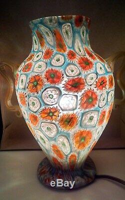 Murano Art Glass Millefiori Lamp Made by Fratelli Toso