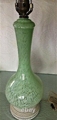 Murano Art Glass Mint Green 1970's 60's Lamp Mid Century Light