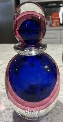 Murano Art Glass Perfume Bottle Measures Approx. 10 Tall By 5 Hand Blown Italy