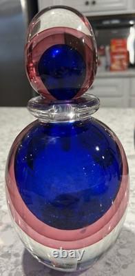 Murano Art Glass Perfume Bottle Measures Approx. 10 Tall By 5 Hand Blown Italy