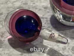 Murano Art Glass Perfume Bottle Measures Approx. 10 Tall By 5 Hand Blown Italy