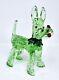 Murano Art Glass Scottie Shaggy Dog Figurine Hand Blown Green Cobalt VGC 8.25 H