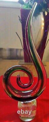 Murano Art Glass Sculptures Peace & Prosperity 16X6.5 Heavy 9 lb Set Mint 945G