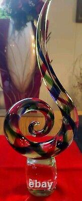 Murano Art Glass Sculptures Peace & Prosperity 16X6.5 Heavy 9 lb Set Mint 945G