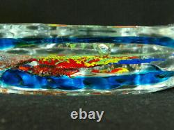 Murano Art Glass Sculture Paperweight Colorful Fish Aquarium 7.5