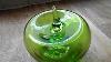 Murano Art Glass Style Life Size Hand Blown Hollow Green Glass Apple Ornament