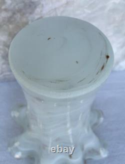 Murano Art Glass Vase Ruffled Aventurine Swirl Hand Blown Italy 11 Free Ship