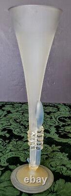 Murano Art Glass Vase Signed w-Applied Amazing Stem Work Fine Design