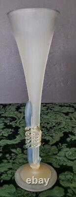 Murano Art Glass Vase Signed w-Applied Amazing Stem Work Fine Design