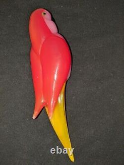 Murano Art Parrot Perched on a Branch Signed ARNALDO ZANELLA Italy