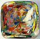 Murano Avem Tutti Frutti Zanfirico Latticino Art Glass Bowl Vintage MID Century