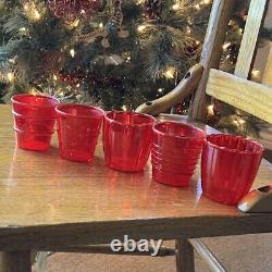 Murano BERENICE red tumblers set various designs hand blown drinking glasses