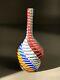 Murano Battuto Art Vase multi coloured Hand blown & etched by Guiliano De Mio