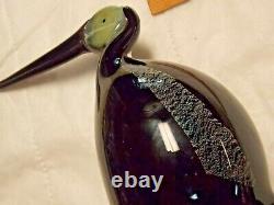 Murano Blown Art Glass Kiwi Long Billed Bird Figurine Sculpture Paperweight