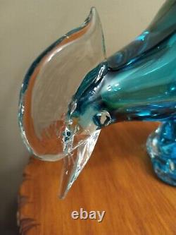 Murano Blown Glass Bird Of Paradise Figurine 13 Peacock Sculpture