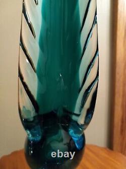 Murano Blown Glass Bird Of Paradise Figurine 13 Peacock Sculpture