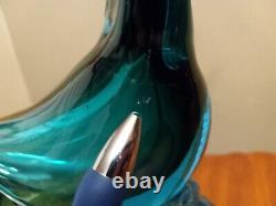 Murano Blown Glass Bird Of Paradise Figurine 13 Peacock Sculpture