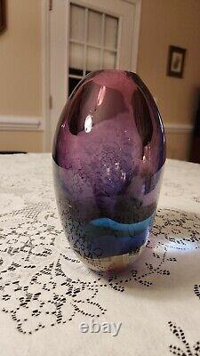 Murano Blown Glass Vase Mid Century Modern Artist Signed Schiavon Murano